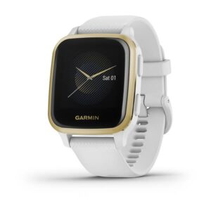 Garmin Venu Sq, Light Gold Aluminium Bezel With White Case And Silicone Band