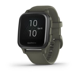Garmin Venu Sq Music Edition, Slate Aluminium Bezel With Moss Case And Silicone Band