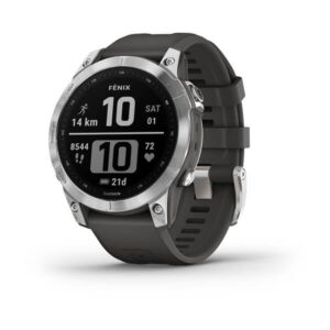 Garmin Fenix 7 – Standard Edition, Silver With Graphite Band