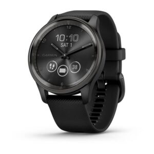 Garmin Vivomove Trend, Slate Stainless Steel Bezel With Black Case And Silicone Band
