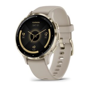 GARMIN Venu 3S – 41mm, French Gray | AMOLED Fitness Smartwatch with Touchscreen | Up to 14 Days of Battery Life | Lightweight Design, Advanced Health and Wellness Features |Builtin Speaker &Microphone