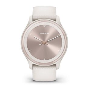 Garmin Vivomove Sport, Ivory Case And Silicone Band With Peach Gold Accents