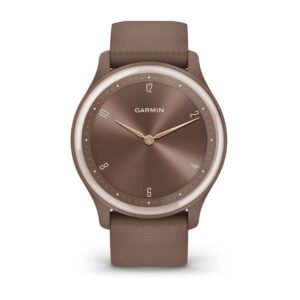 Garmin Vivomove Sport, Cocoa Case And Silicone Band With Peach Gold Accents