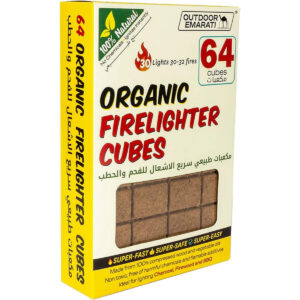 Outdoor Emarati Natural Organic Firelighter Cubes, 64 Cube Super fast Fire starters