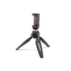 Manfrotto Pixi 2 Mini Tripod with Smartphone Clamp Black (Made in Italy)