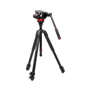 Manfrotto 502 Fluid Video Head Flat Base&055 Video Carbon Fibre Tripod
